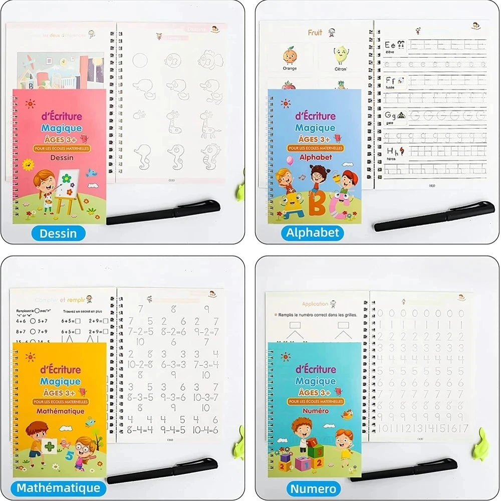 Magic French Copy Book Groove Practice Copybook Children Notebook Learning Numbers French Letter Calligraphy Write Exercise Book